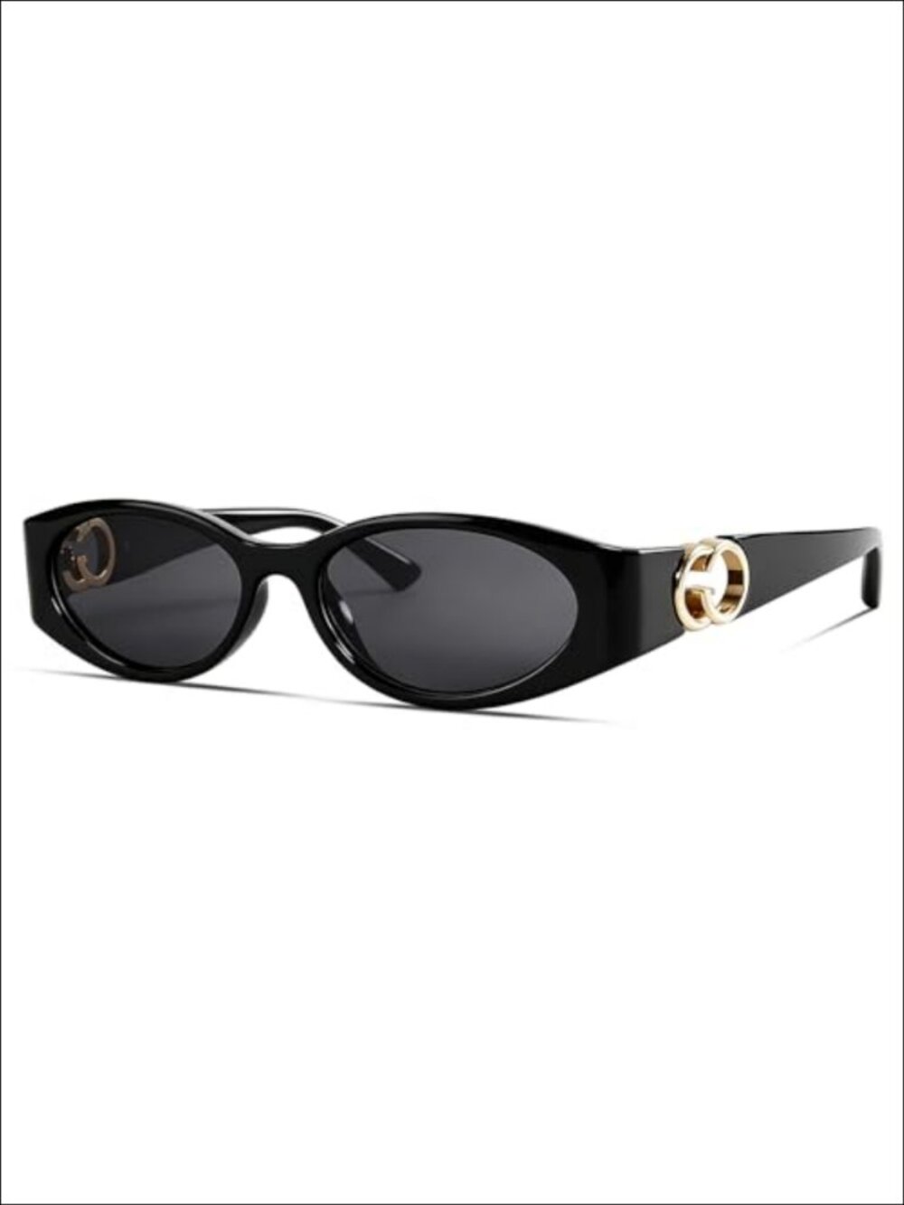 Retro Oval Cat Eye Sunglasses Chic 90s Narrow UV Protection Lightweight